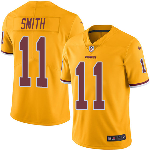 Nike Redskins #11 Alex Smith Gold Men's Stitched NFL Limited Rush Jersey - Click Image to Close